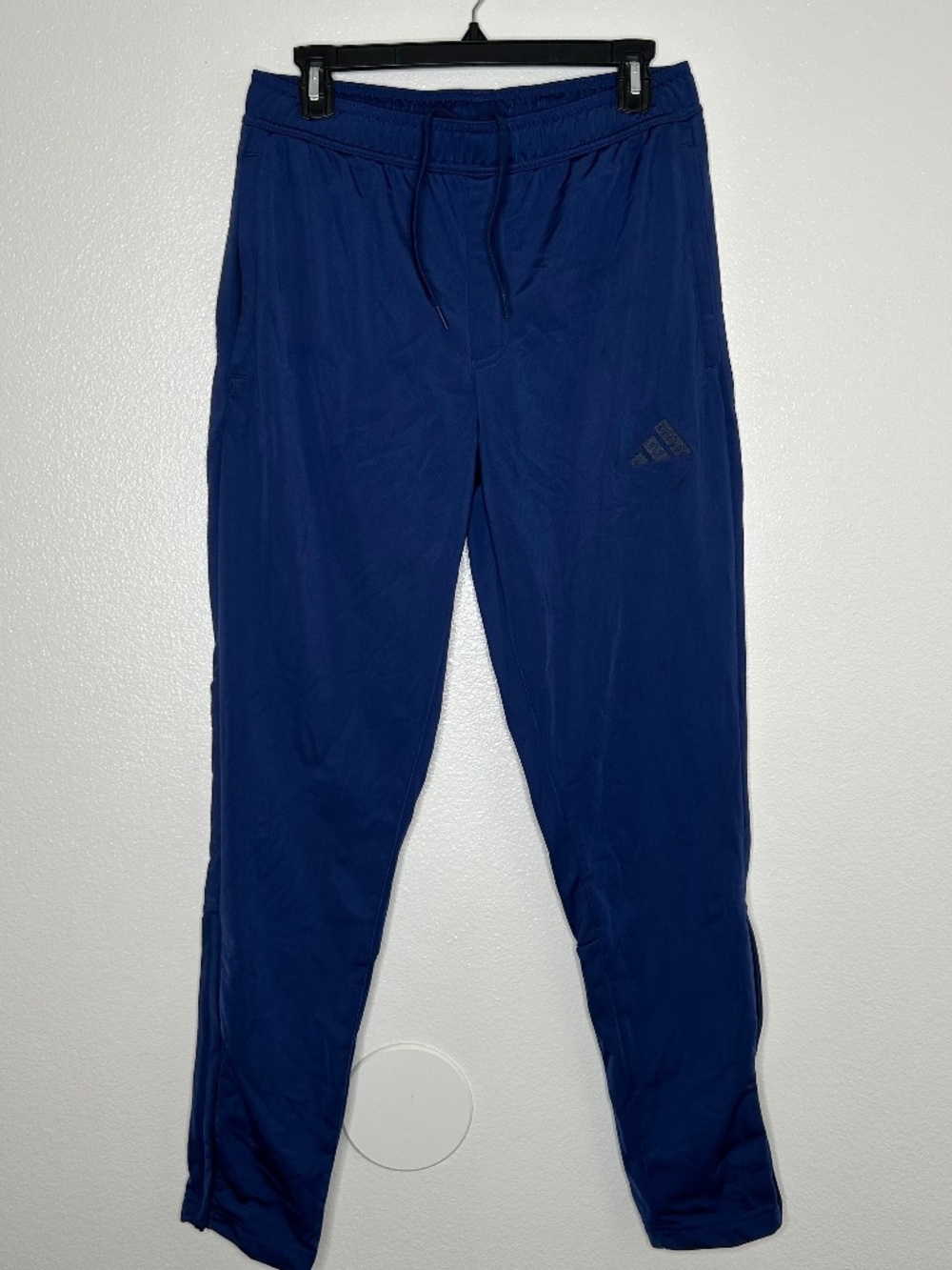 Adidas Womens Blue Skinny Leg Pull-On Athletic Jogger Pants Size M With Pockets